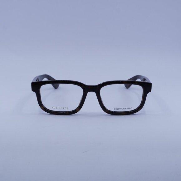Gucci GG1584O 002 Eyeglasses Dark Havana 53mm Square Frame - Picture 2 of 10